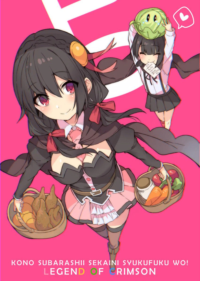 Yunyun and Komekko making dinner - Konosuba, Anime art, Anime, Yunyun, Komekko