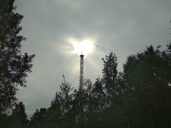 TV tower - My, TV tower, The sun