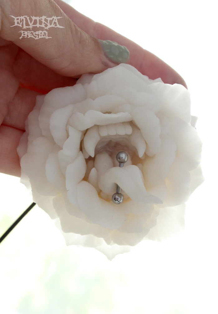 Translucent colorless tooth - My, Polymer clay, Kripota, Toothflower, Longpost