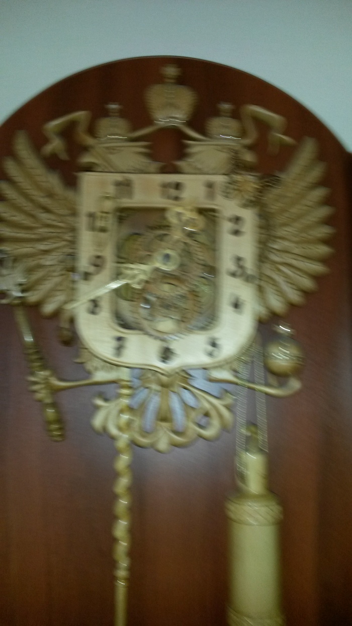 Wooden wall clock Time of Russia in Ufa - My, Ufa, Wall Clock, Reception of the President, Officials, Longpost