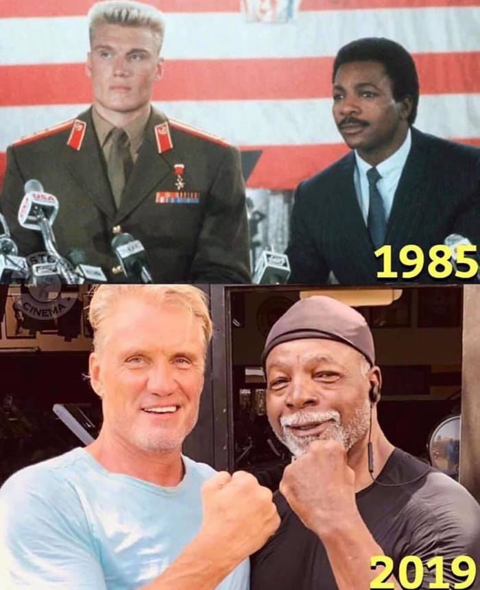 Old friends-rivals - Ivan Drago, Rocky, Apollo Creed, Boxing, Sport, Dolph Lundgren, Carl Weathers, Celebrities