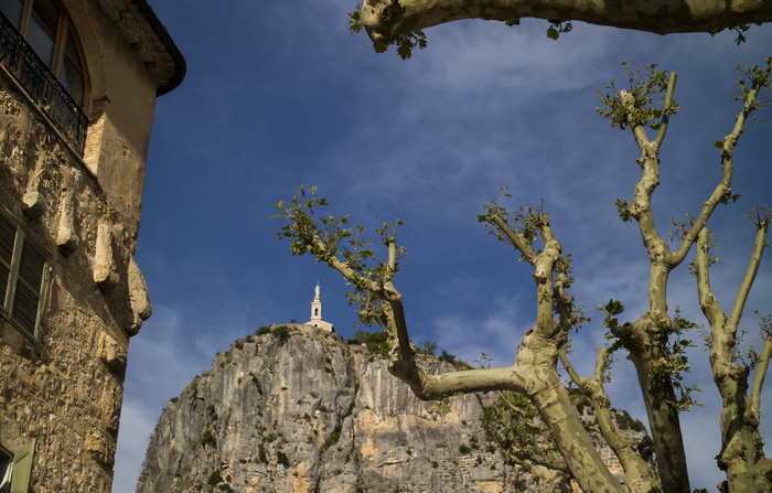 Chapel in Castellano - My, The photo, Art, France, Chapel, The rocks, Sky, Clear sky