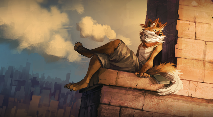 Chillin on a building Фурри, Furry Art, Furry Canine, Furry Dog, Coconutmilkyway