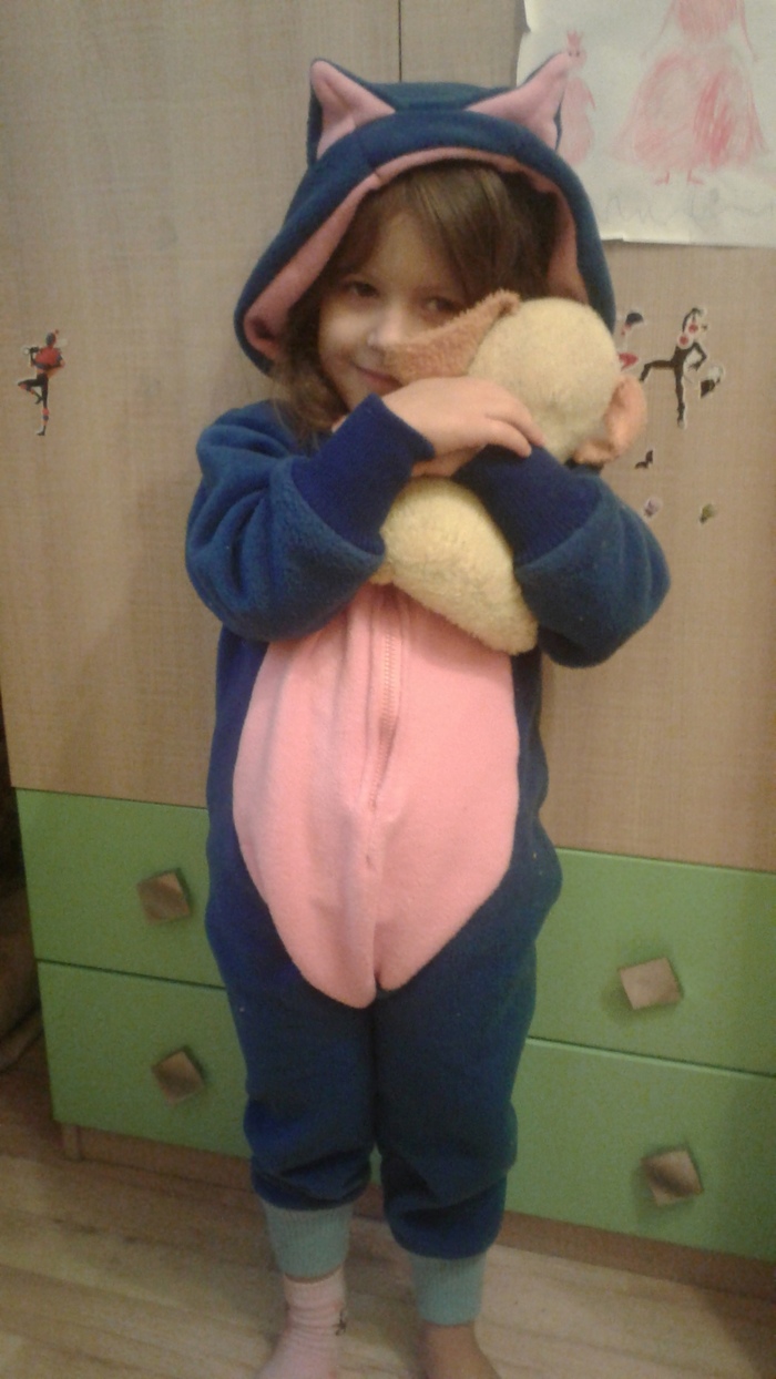 Warm pajamas for daughter - My, Needlemen, Needlework without process, Longpost, Children, Baby clothes, Kigurumi