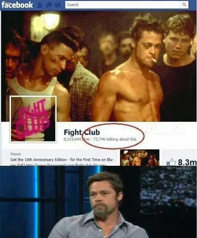 The first rule of fight club - Fight Club (film), Brad Pitt, Chuck Palahniuk, Fight club