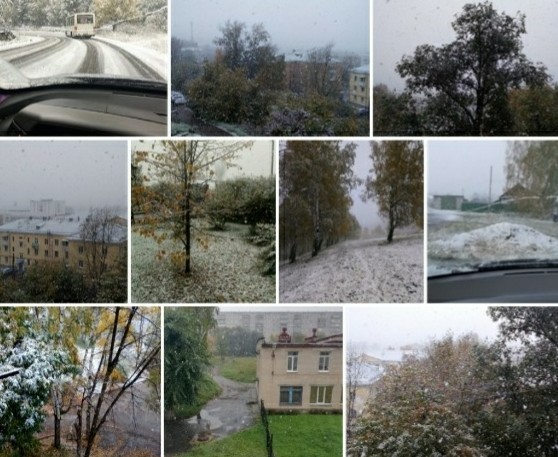 The long-awaited snow of September - My, Weather, Snow, Mat