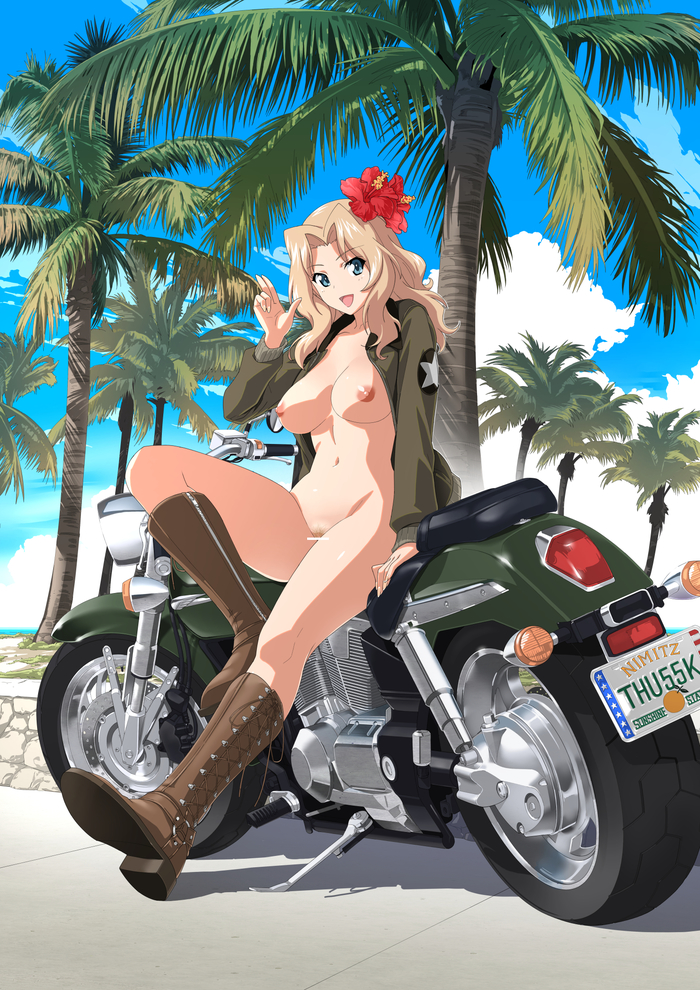 Kei - NSFW, Girls und panzer, Kei, Sugoi dekai, Anime art, Anime, Art, Motorcycles, Summer, Moto