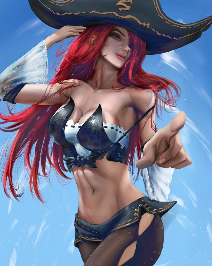 Miss Fortune - NSFW, Арт, Рисунок, Miss Fortune, League of Legends, Tonymaverick