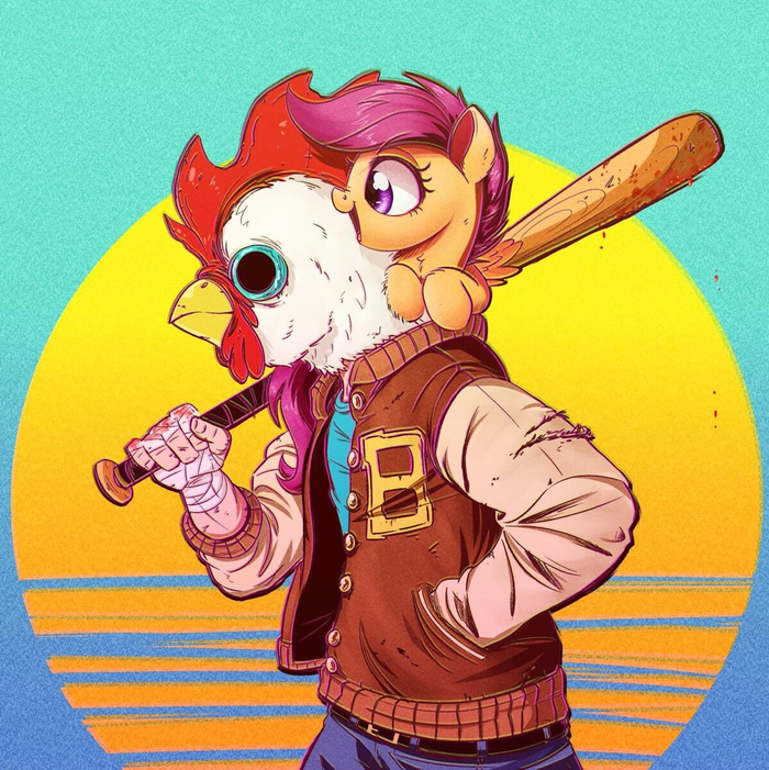 Birds of a Feather My Little Pony, , Hotline Miami, Scootaloo, Jacket, , Ncmares