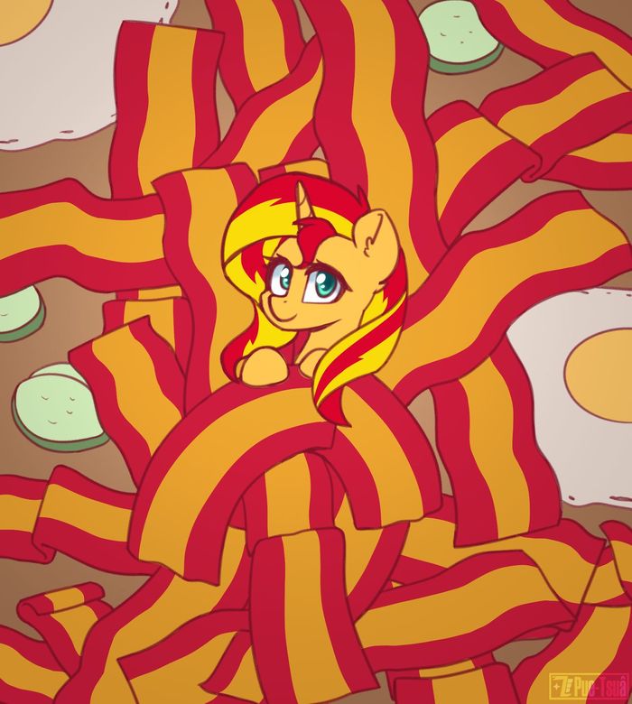 Bacon - My little pony, PonyArt, Sunset shimmer, Puetsua, Bacon