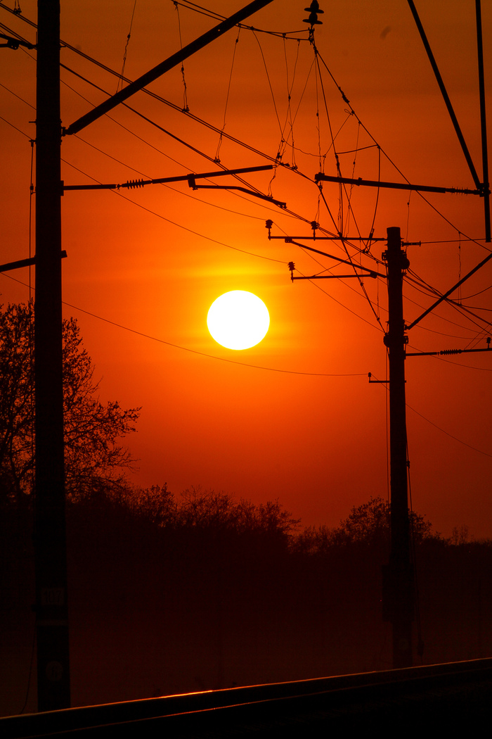 Good morning! - My, Sunrise, Sunset, The photo, The sun, Railway