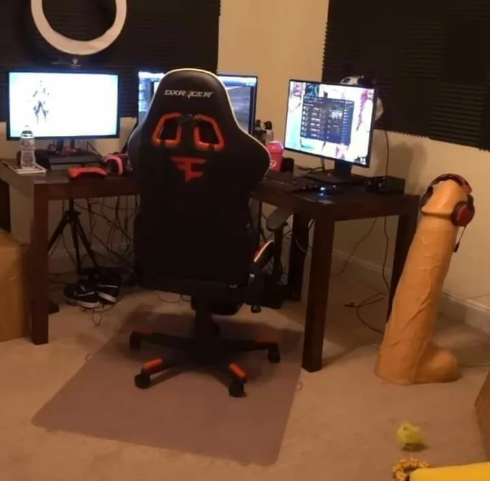 Streamer girl setup - NSFW, Dildo, Gamers, Computer desk, Стрим