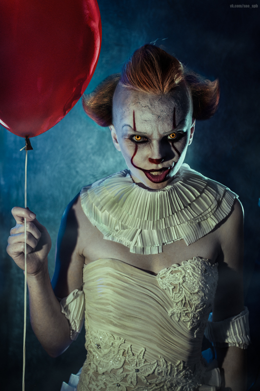 Two clowns. Cosplay / cosplay on Pennywise fem and the Joker - My, Prop School, It, Joker, Pennywise, Joaquin Phoenix, Longpost