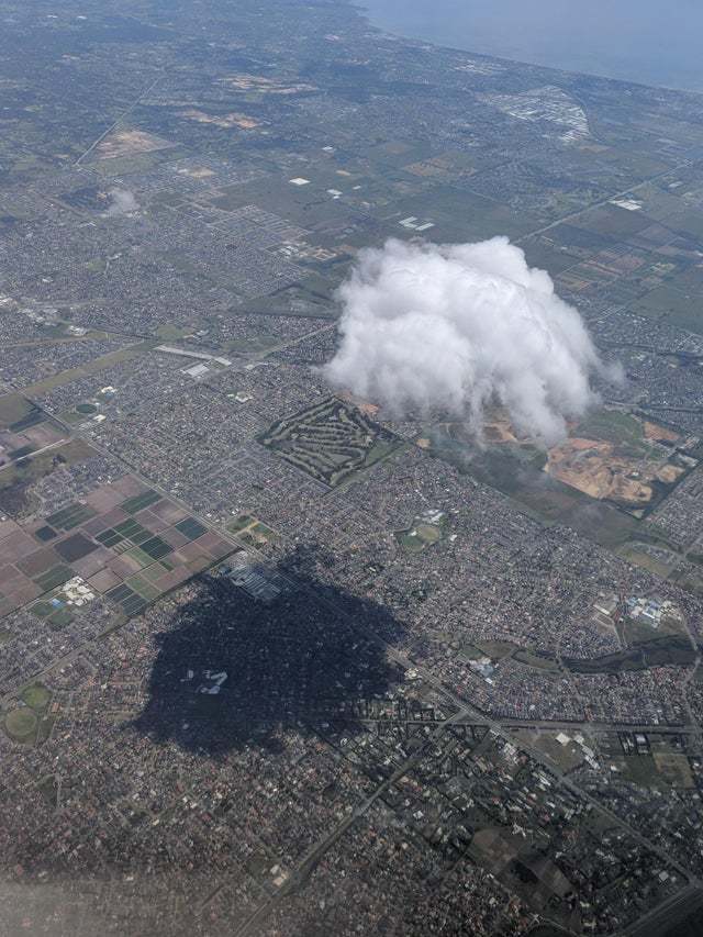 Shadow from a massive cloud - The photo, Clouds, Airplane, Shadow