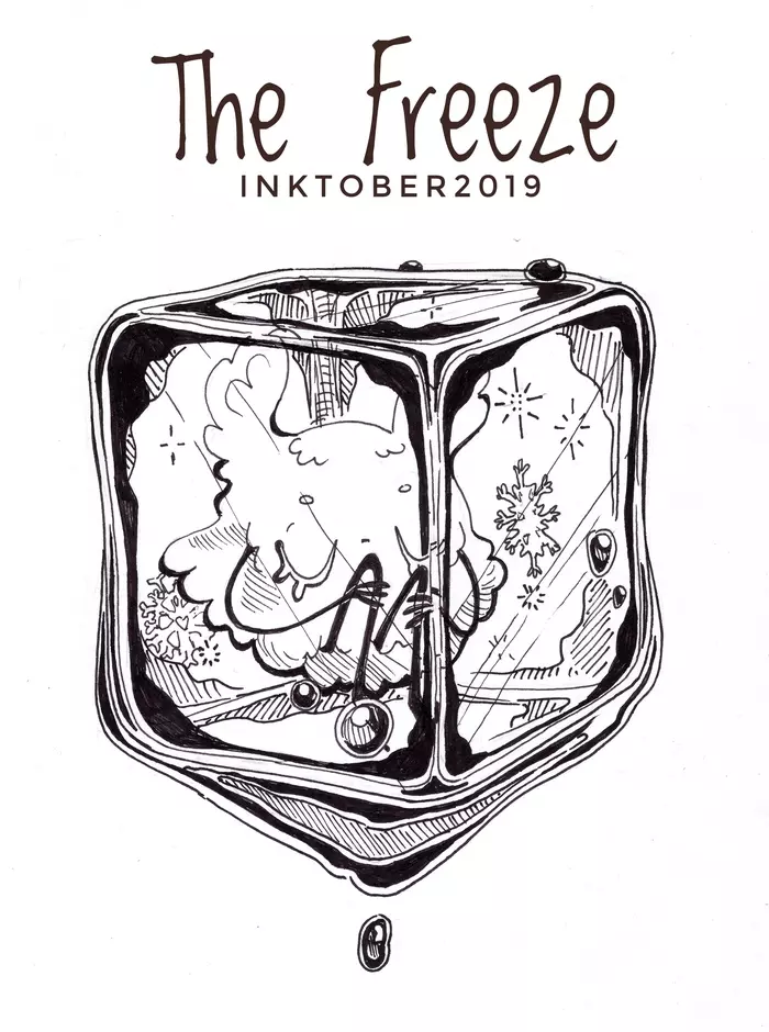 Inktober 2019 #3 - My, Inktober, , Illustrations, Drawing, Characters (edit), Ice, 2019