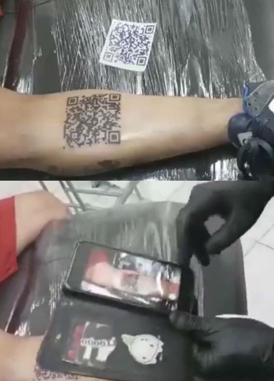 If a tattoo, then only this. - Tattoo, Ricroll, Rick astley, QR Code, Longpost