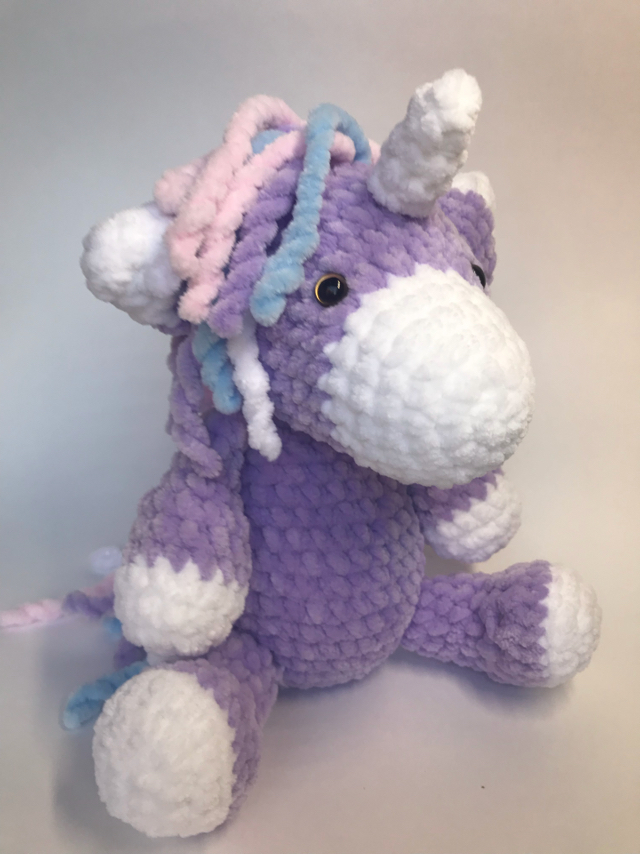 Sunday unicorn - My, Needlework, Knitted toys, Unicorn, With your own hands