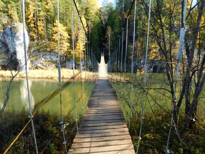 Mishkin bridge. - My, Bridge, deer streams, Ural, The photo, Autumn