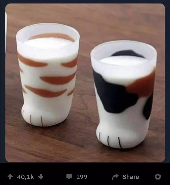 Milk? - A cup, Paws, Milota, cat, Screenshot, Reddit