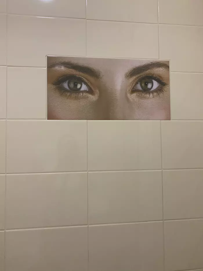 These eyes are opposite ... - My, Omsk, Toilet