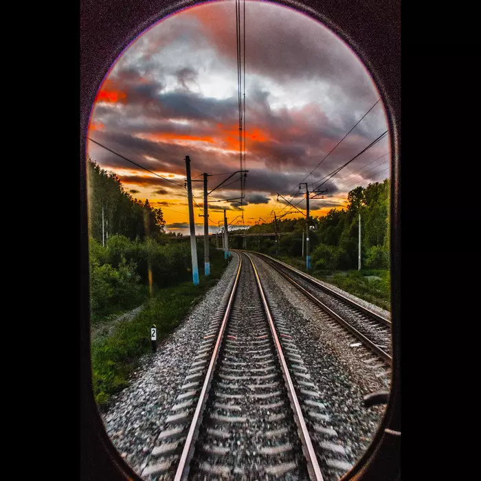 In the window of the last carriage - My, The photo, Railway, Middle Ural, Romance, Longpost