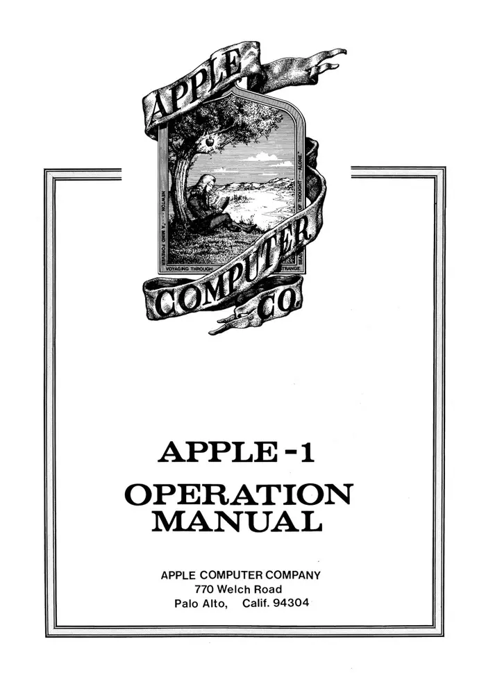 Cover of the instructions for the first Apple computer, 1976 - Retro, Instructions, Cover, Illustrations, Apple, Logo