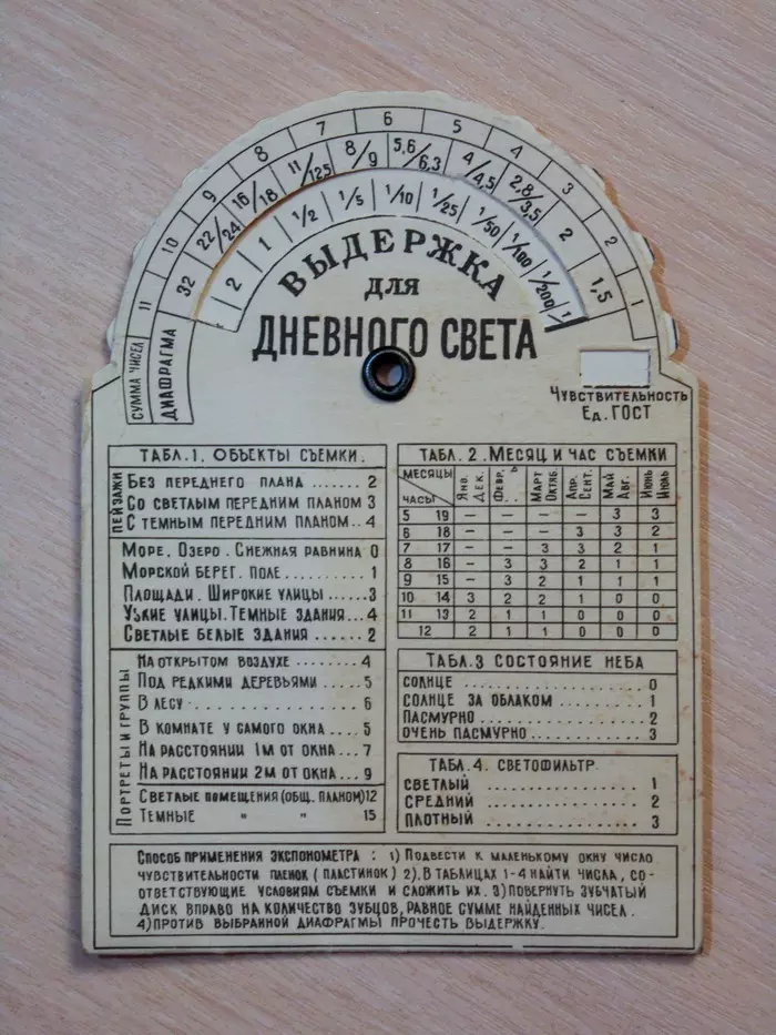 Universal Soviet paper exposure meter - My, , The photo, Exposure meter, , Longpost, Soviet technology, Old photo