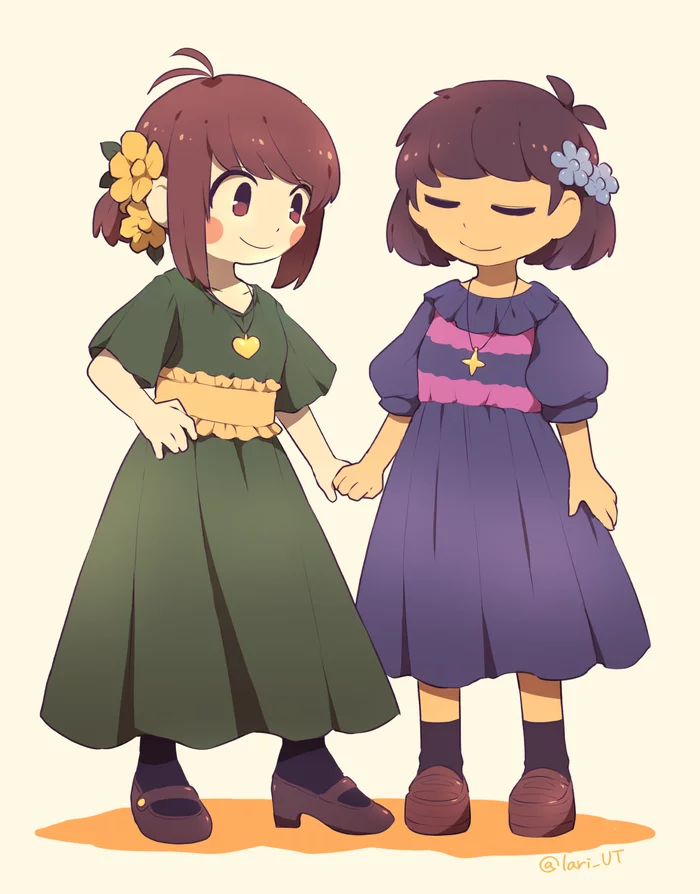 Чара и Фриск - Undertale, Chara, Frisk, Арт