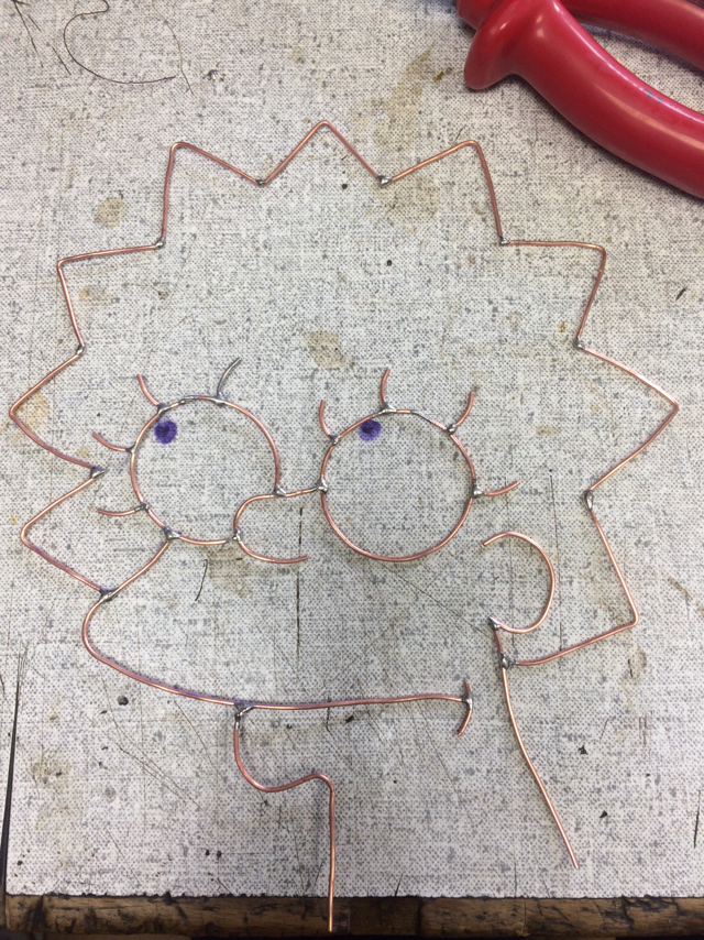 Copper Lisa - My, Lisa Simpson, Soldering, Copper, Longpost