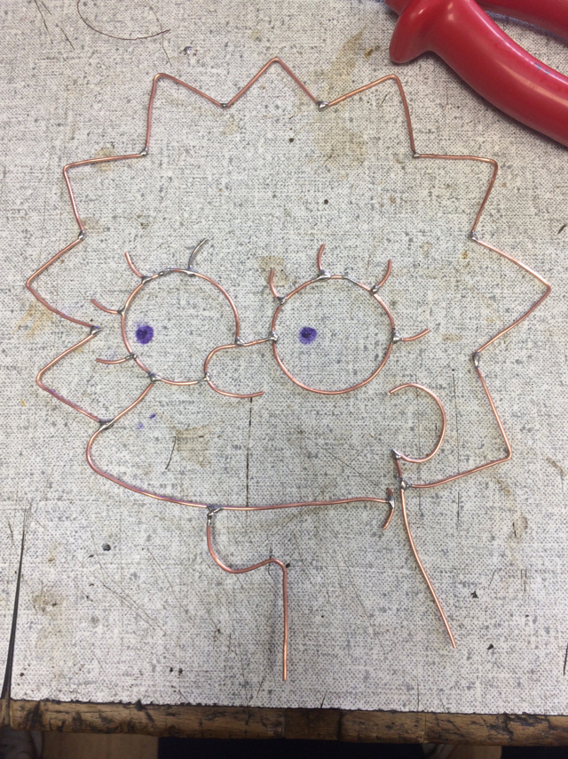 Copper Lisa - My, Lisa Simpson, Soldering, Copper, Longpost