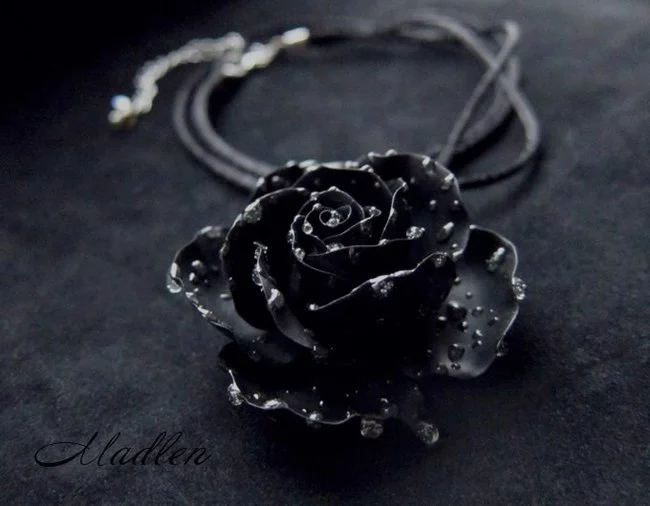 ...Another side of the moon... - My, Creation, Handmade, Decoration, Flowers, the Rose, Polymer clay, Needlework without process, Pendant