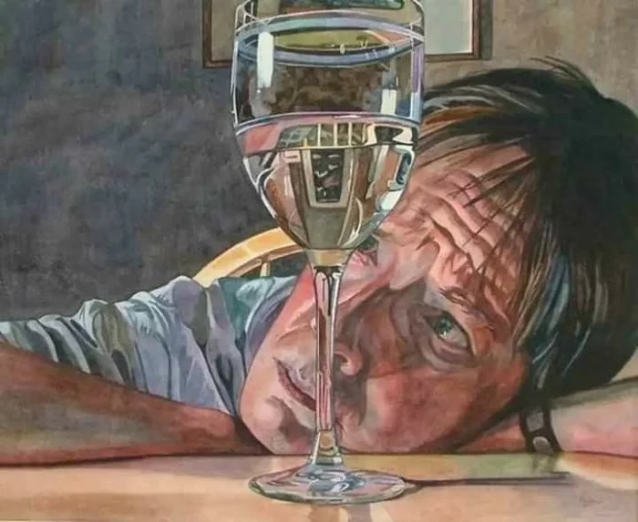 To drink or not to drink - Watercolor, To drink or not to drink, Alcohol, Drawing