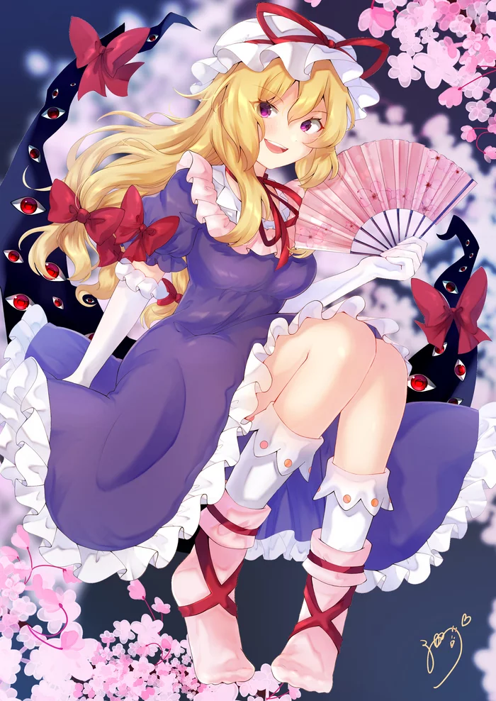 Yakumo Yukari - Touhou, Yakumo Yukari, Anime Art, Аниме, Не аниме, Solanikieru