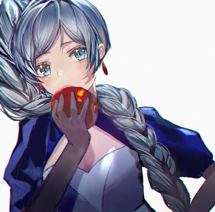 Weiss Schnee - RWBY, Weiss schnee, Anime art, Serials, Not anime, Apples, Pixiv