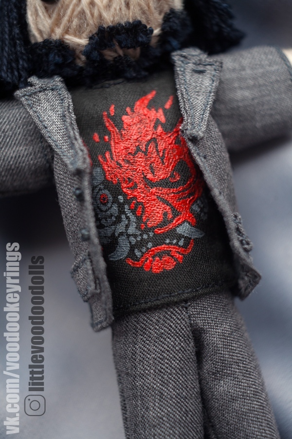 Friday's mine. Amazing Keanu - My, Needlework, Needlework without process, Keanu Reeves, Cyberpunk 2077, Doll, Keychain, Longpost, Knitted toys