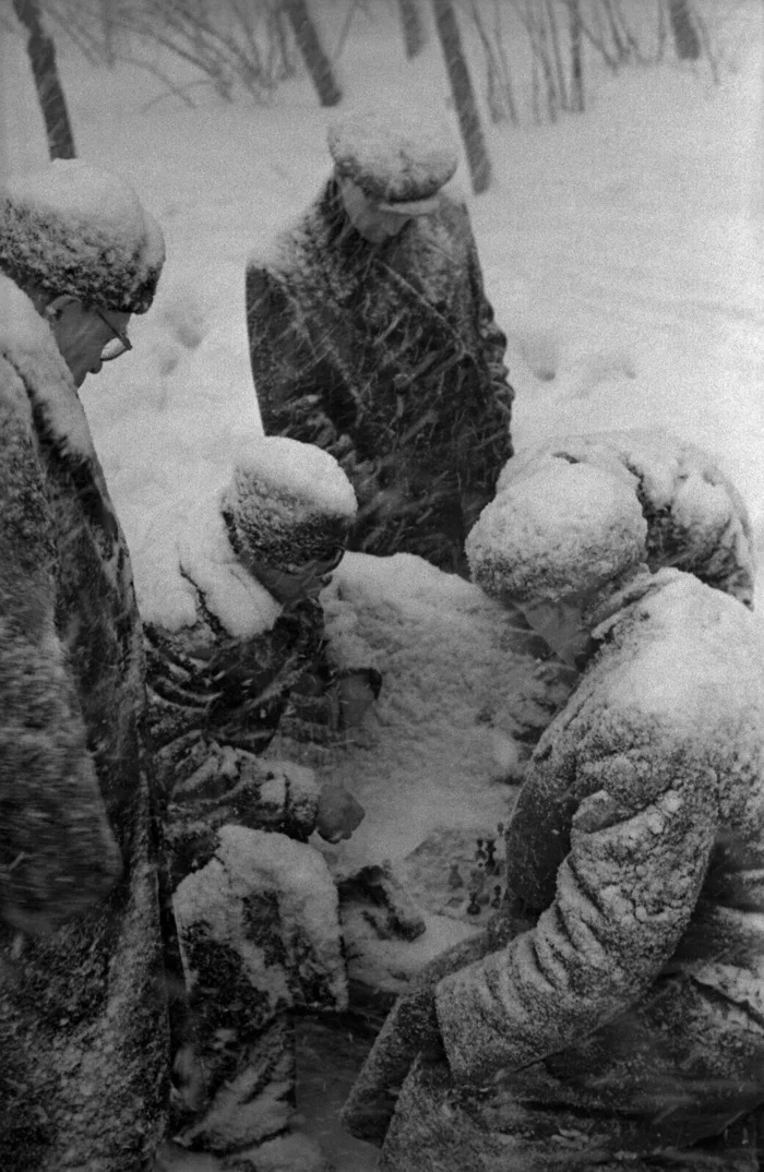 Решающий ход, Цветной бульвар, Москва, 1950-е. - Фотография, История, Шахматы, Снег