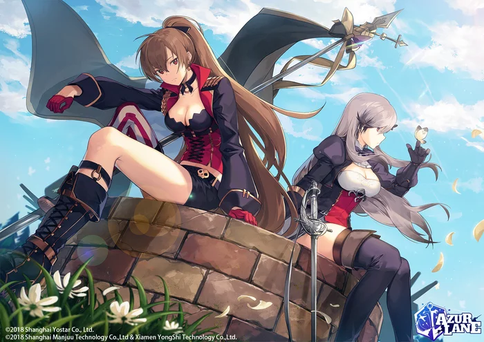 Jean Bart & Dunkerque - Anime art, Azur lane, Jean Bart, Dunkerque, Art, Nagu