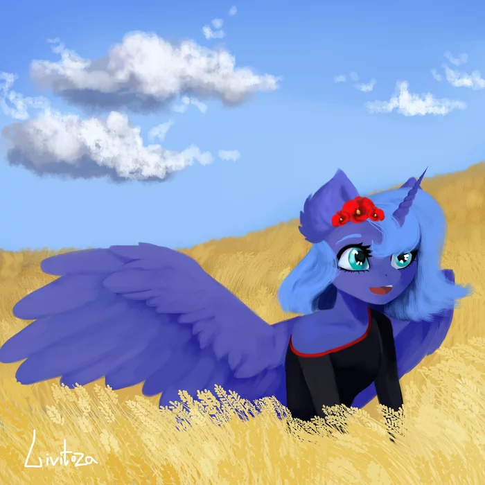 My Little Pony: Wheat field - My, My little pony, Princess luna, Livitoza