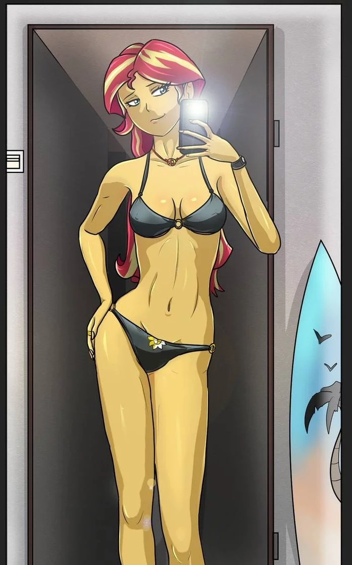 Sunset Shimmer bikini selfie - My, Sunset shimmer, Equestria girls, My little pony