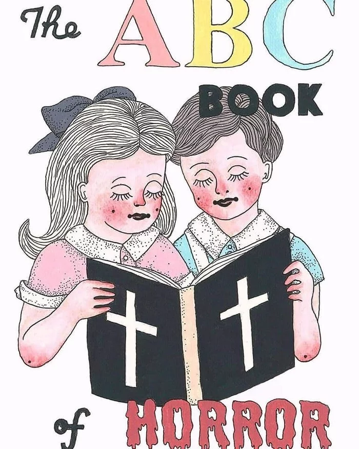 Horror alphabet by Alice Snow, part 1 - Art, Drawing, Alphabet, Black humor, Kripota, Longpost