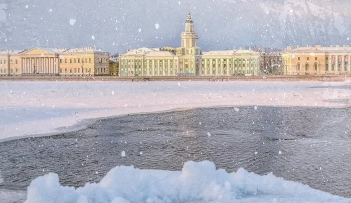 Kunstkamera - My, Saint Petersburg, Neva, Snow, Winter, Beginning photographer, The photo