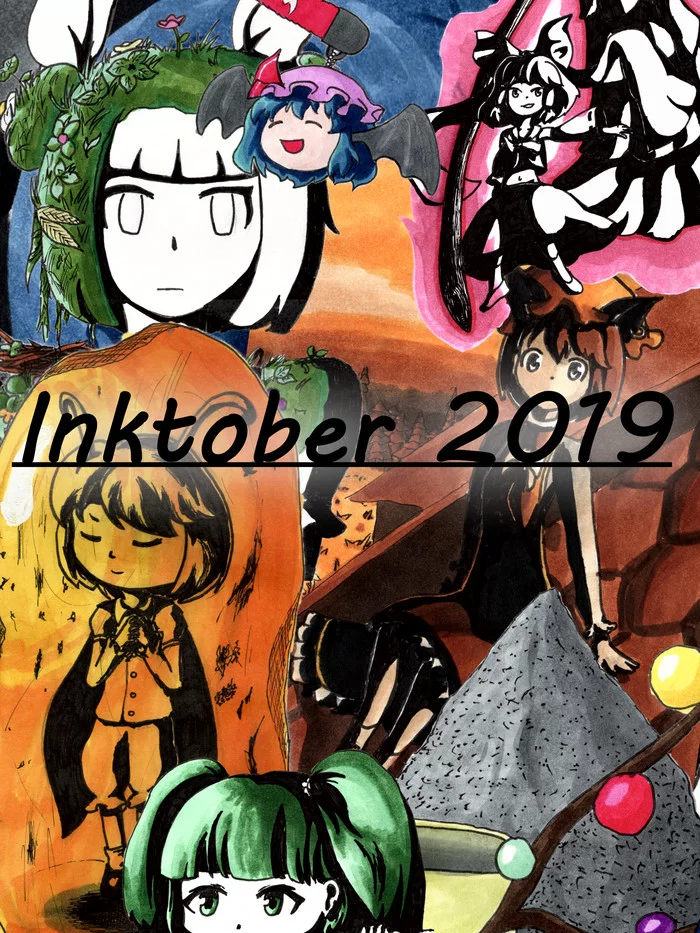 Toho Inktober 2019 - My, Touhou, Anime art, Anime, Easternmouse, Inktober, Longpost