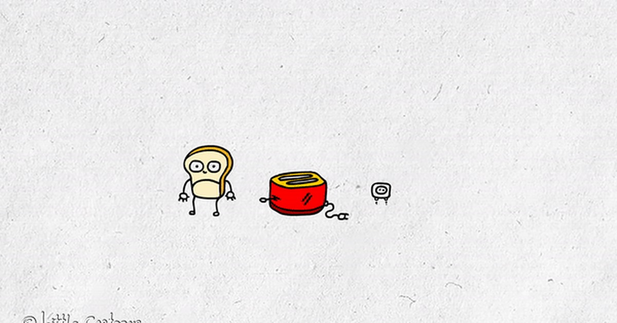 Bread and toaster - My, Bread, Toaster, Cartoons, GIF