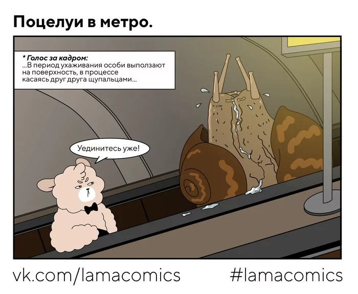 Kissing on the subway - My, Lamacomics, Comics, Web comic, Humor, Romance, Metro, Kiss