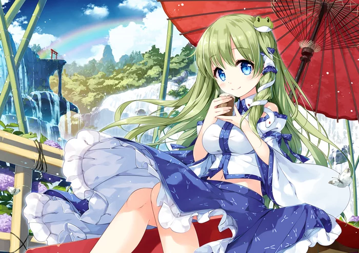 Kochiya Sanae - Touhou, Kochiya Sanae, Anime Art, Аниме, Не аниме, Miyase mahiro