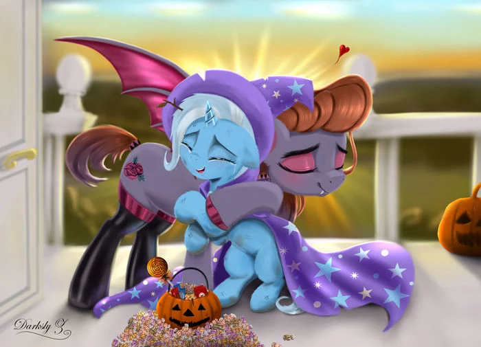 Never is too late - My Little Pony, PonyArt, Trixie, Original Character, Darksly-z, Batpony, Nightmare Night