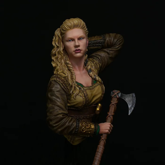 There is no sadder story in the world... - My, Painting miniatures, Викинги, Lagertha, Miniature, Bust, Katheryn Winnick, Painting, Longpost