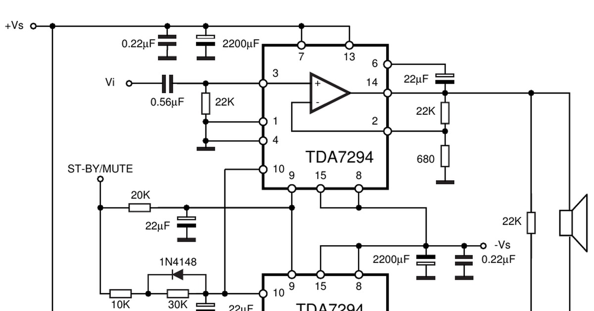 Tda7294 схема усилителя