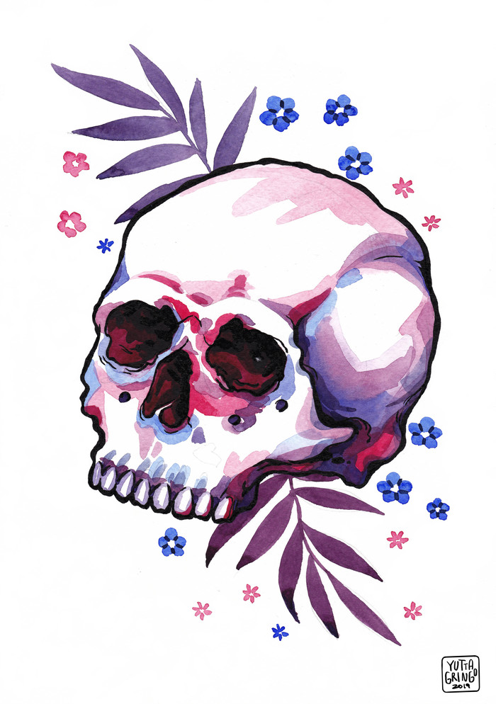 Инктобер. Лучшие работы октября. Inktober, Рисунок, Акварель, Девушки, Портрет, Сова, Кот, Длиннопост