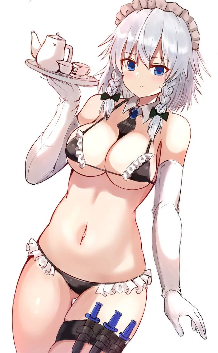 Izayoi Sakuya - NSFW, Touhou, Izayoi Sakuya, Anime Art, Аниме, Tksand